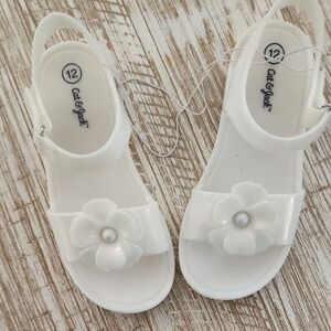 Cat & Jack White Floral Jelly Slingback Sandals